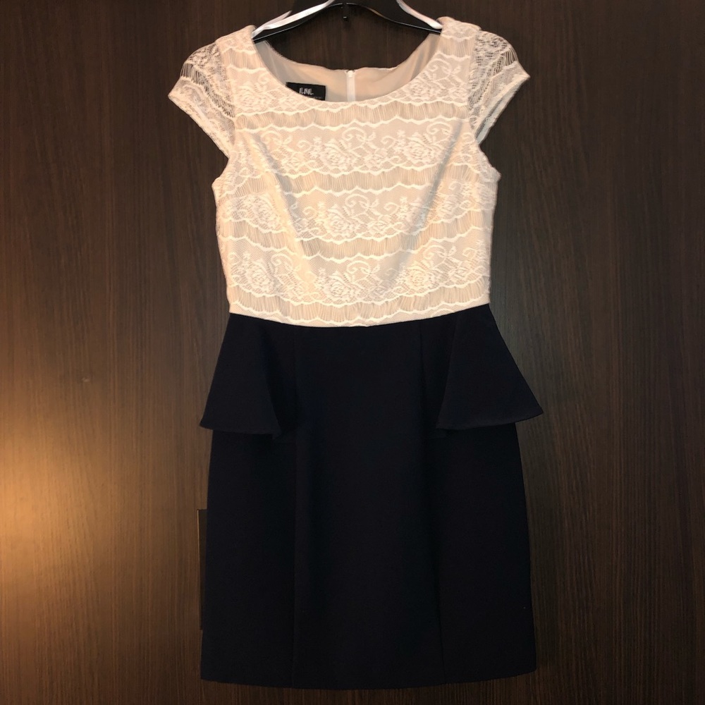 Navy and lace dress